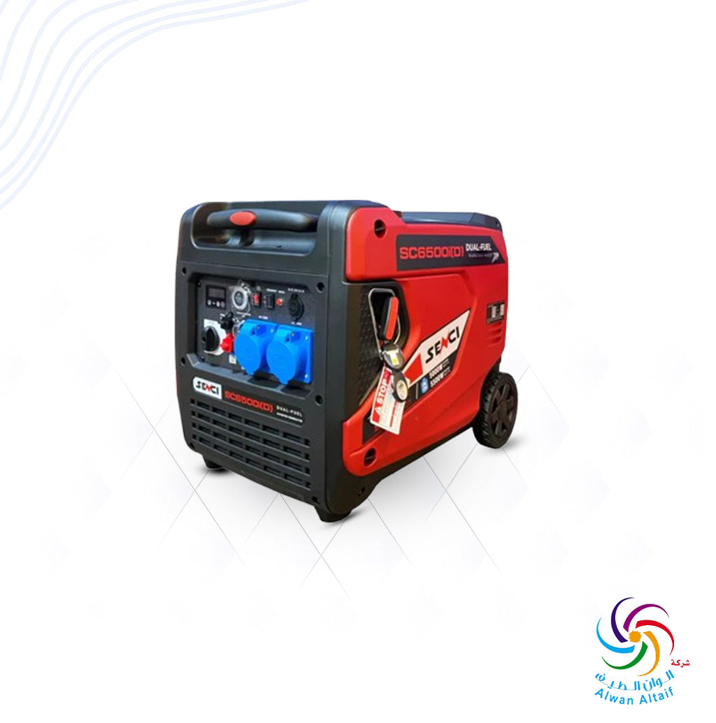 مولد كهربائي منخفض الصوت غاز-بنزين سينسي SC6500iD LPG GAS SENCI