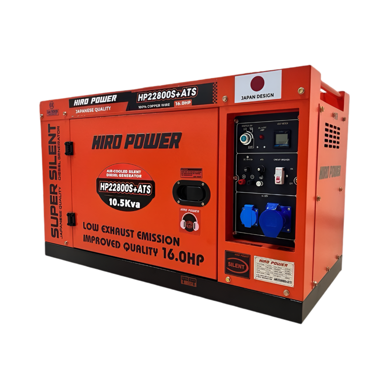 HIRO POWER Low-Noise Diesel Generator 230V 10.5KVA
